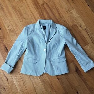 EUC Gap stretch blue/grey striped blazer. Sz 14